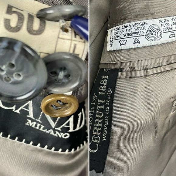 Vintage Canali 40R (50R EU) Wool Blazer Sport Coat Jacket Blue Striped 2 Button - Picture 3 of 12